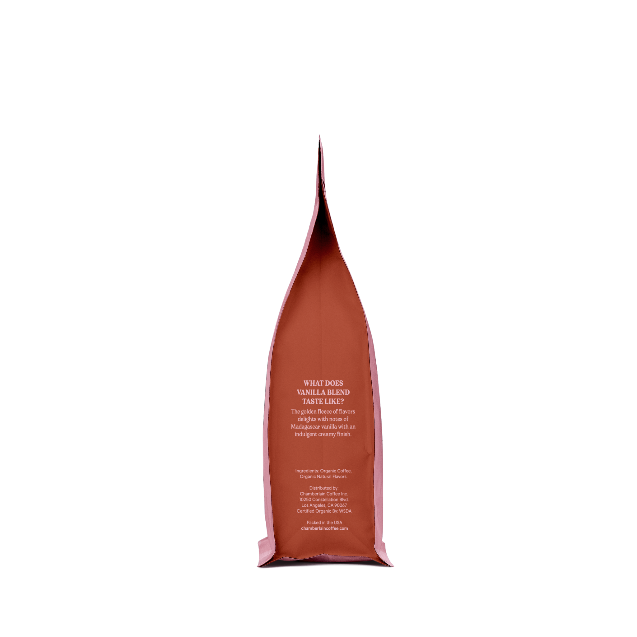 Organic Vanilla Coffee Blend  Product Shot Side